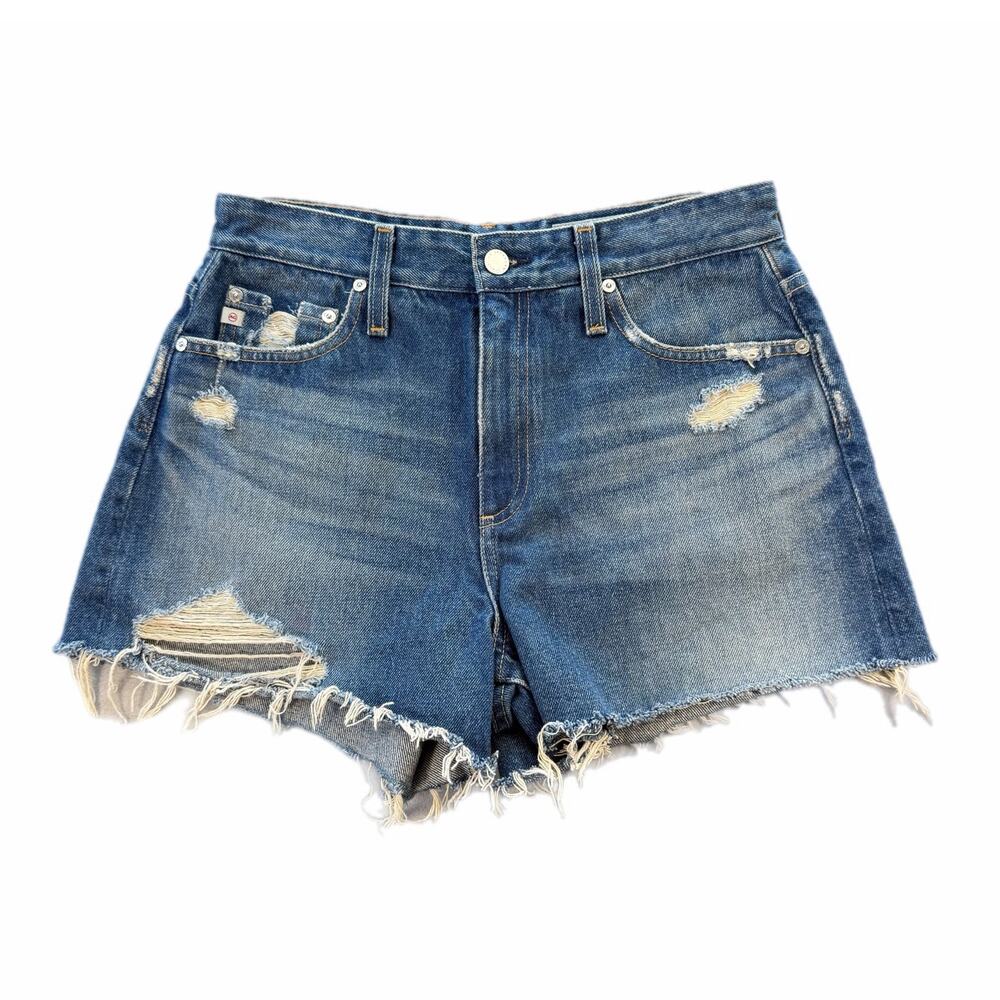 AG Adriano Goldschmied Alexxis High Rise Wedgie Cut Off Summer Denim Jean Shorts